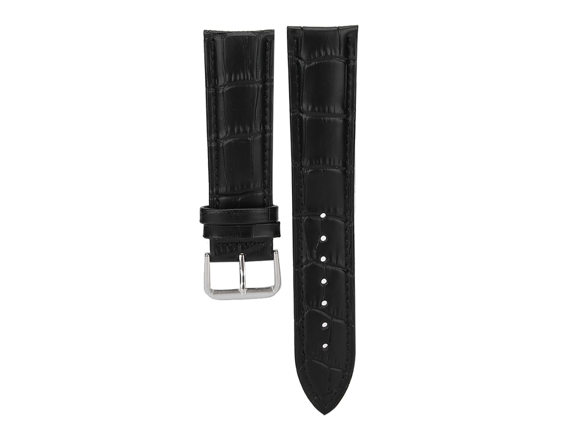 Cordão de Relógio de Qualidade Ajustável Unissex Preto de 22mm