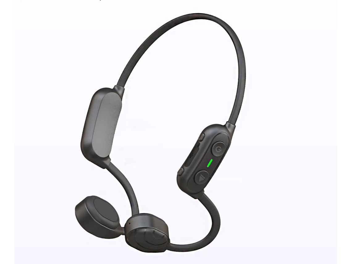Fones De Ouvido Esportivos De Condução Óssea Com Microfone Para Corrida - Preto