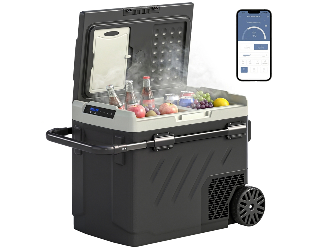 Geladeira Com Compressor, App, Rodas E Alça Telescópica, -20°c A 20°c 49l