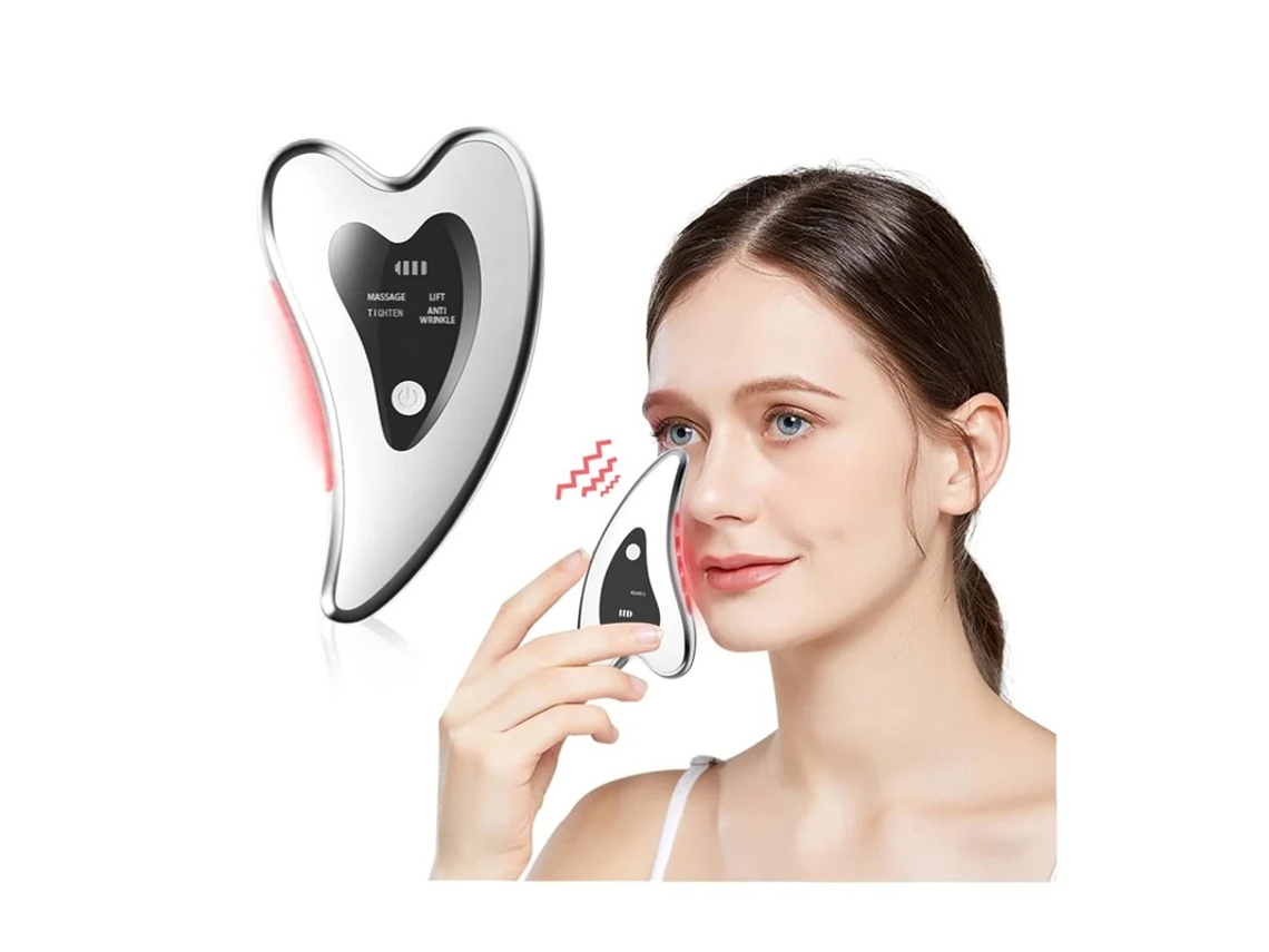 Gua Sha Ferramentas Faciais Elétricas Ferramenta De Escultura Facial/dispositivo De Elevação Massajador Aquecido E Vibratório E Luz Vermelha Bestvite