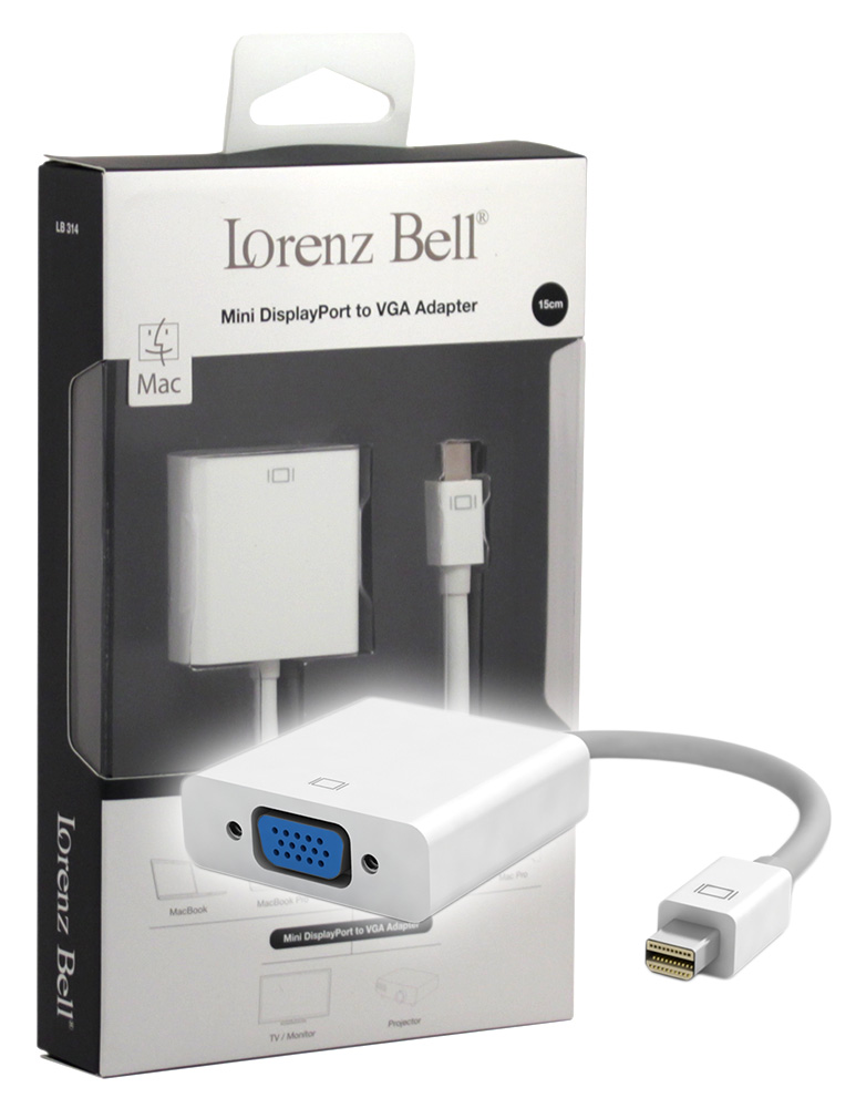 Adaptador LORENZ BELL LB314 (MacBook - Mini DisplayPort - VGA - 15 cm)