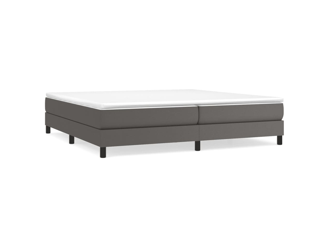 Estrutura de Cama com Molas 200x200 cm Couro Artificial Cinzento MAISON EXCLUSIVE