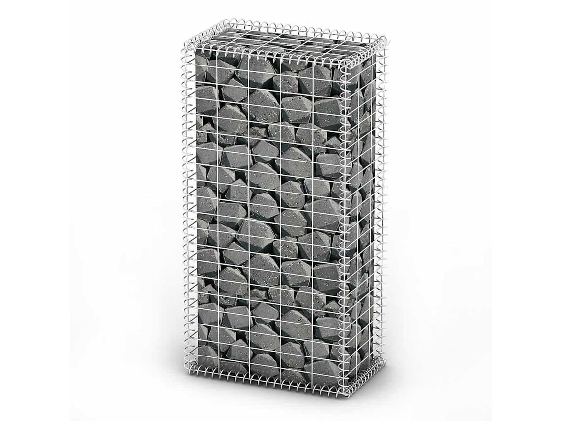 vidaXL Cesto gabião arame galvanizado 100 x 50 x 30 cm