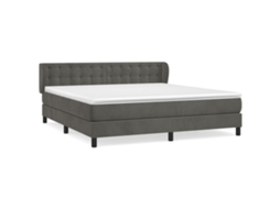 Cama com Molas e Colchão Veludo Cinzento Escuro MAISON EXCLUSIVE (160x200 cm)