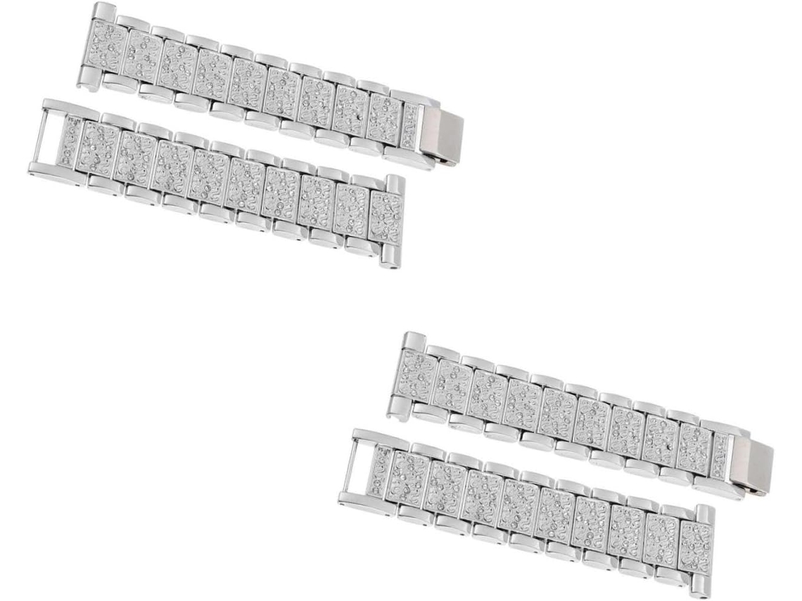 Conjunto De 2 Pulseiras Relógio Elegantes Com Strass, Compatíveis