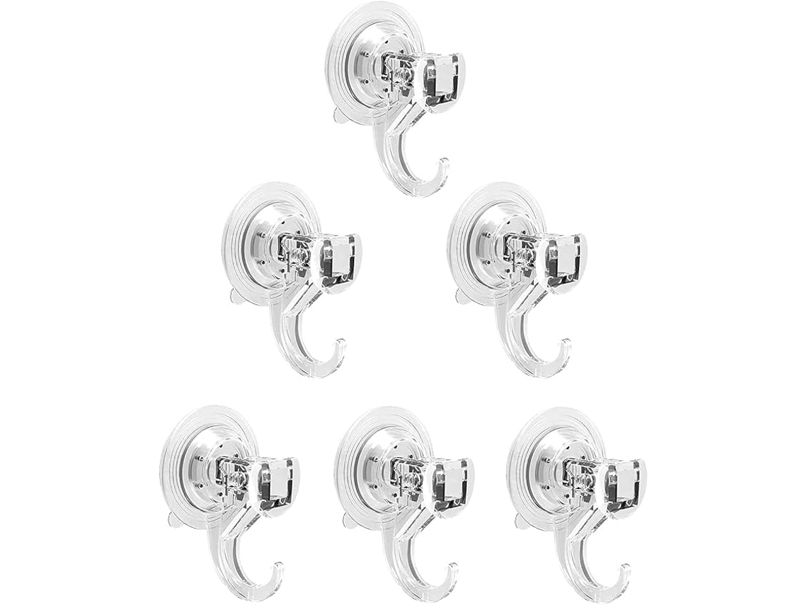 Gancho de ventilação sem perfuração, 6 peças, para banheiro, com suporte, sem marca