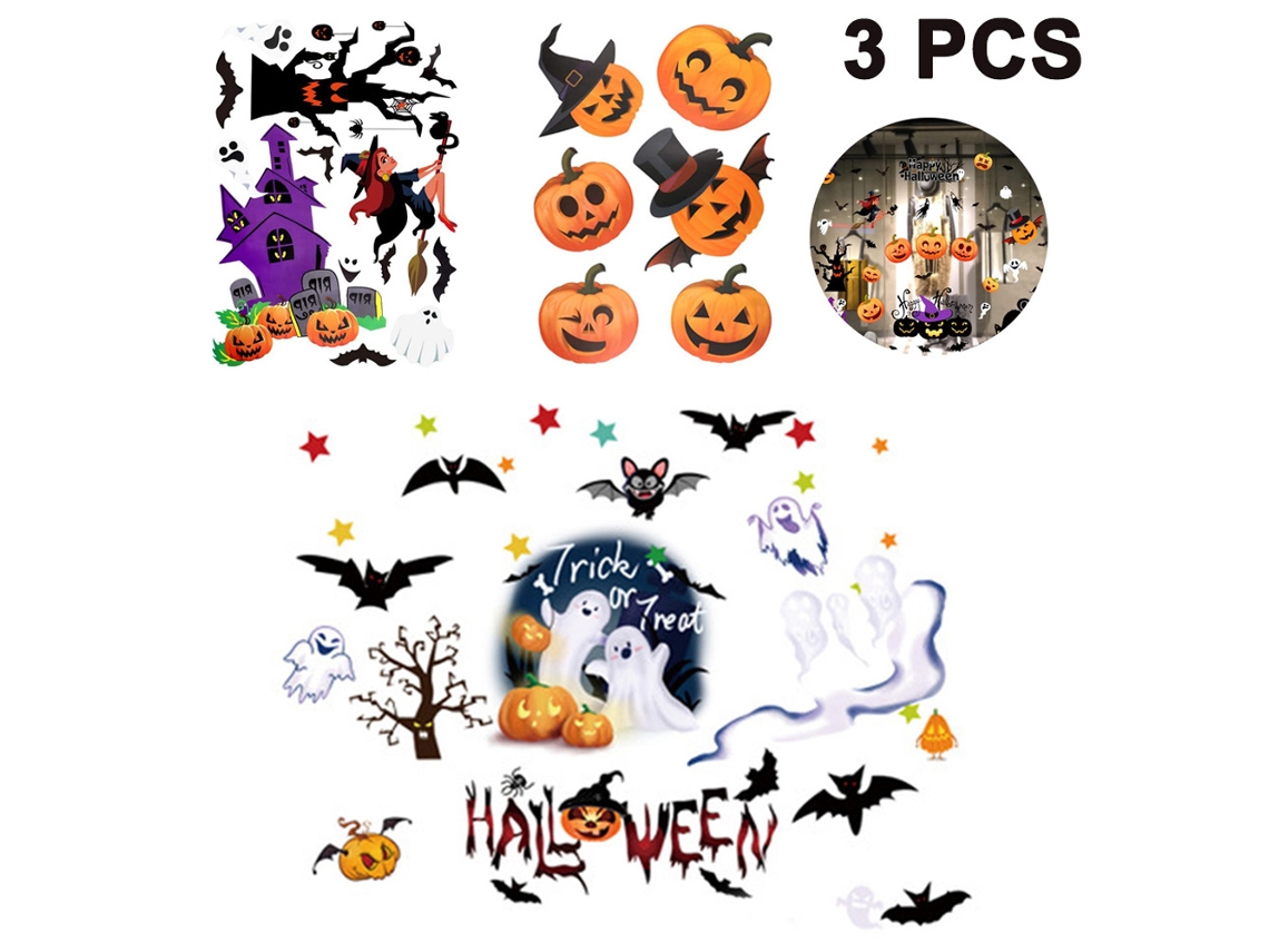 Criador De Cena De Halloween, Decoração Reversível De Cor Clara Que Adere A Superfícies Lisas, Ideal Para Ambientes Festivos