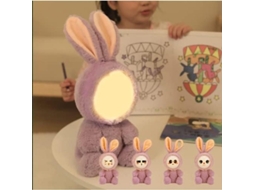 Luz De Noche Para Niños, Muñeco De Peluche Con Lámpara Recargable, Conejo Morado Ou Urso Marrom