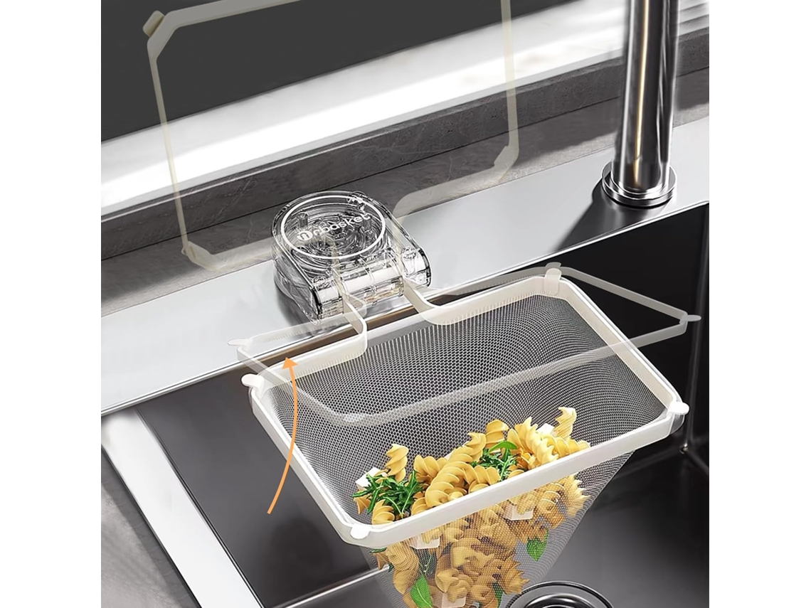 Coador De Pia Mamakura Para Resíduos Alimentares, Filtro Coletor De Alimentos De Cozinha Tipo Ventosa, Branco