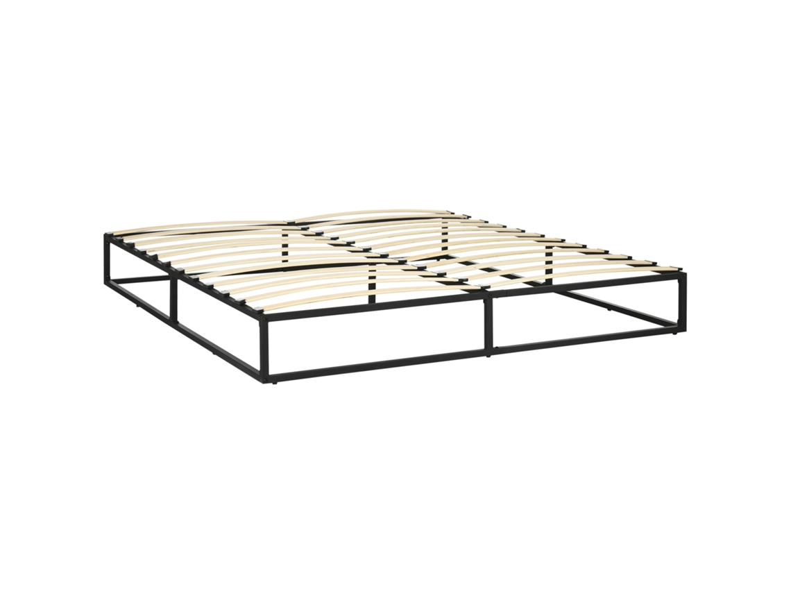 Estrutura Cama Aço Base Ripas 180x200x25cm Preta