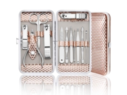 Kit de Manicure de Aço Inoxidável 12 Peças para Mulheres (dourado Rosa)