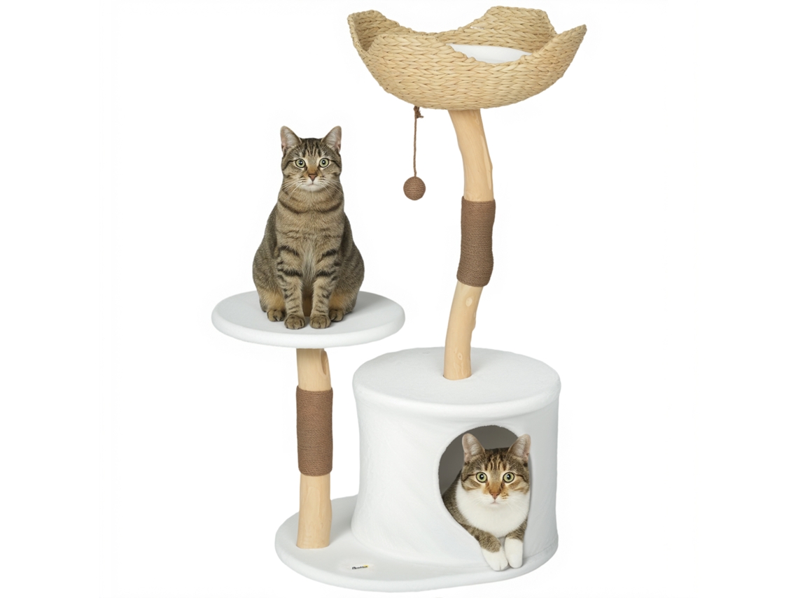 Torre de brincadeiras para gatos, arranhadores, plataformas, cama, nicho, almofada lavável, 55x45x102 cm | S/MARCA