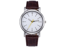 Reloj De Pulsera Analógico Unisex De Cuarzo Con Correa De Cuero Pu Simple Y Moderno (blanco)