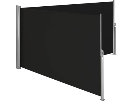 Toldo Lateral Duplo de Alumínio TECTAKE (Preto -Poliéster-600 x 160 x 10 cm)