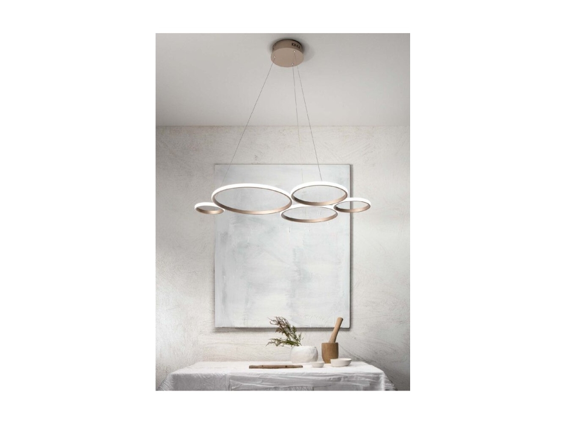 Lustre Pendente Led Pois Gold Ondaluce