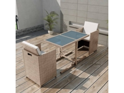 Garden Table And Chair, Garden Tables And Chairs Vidaxl Bege Rattan / Vime (n/a)