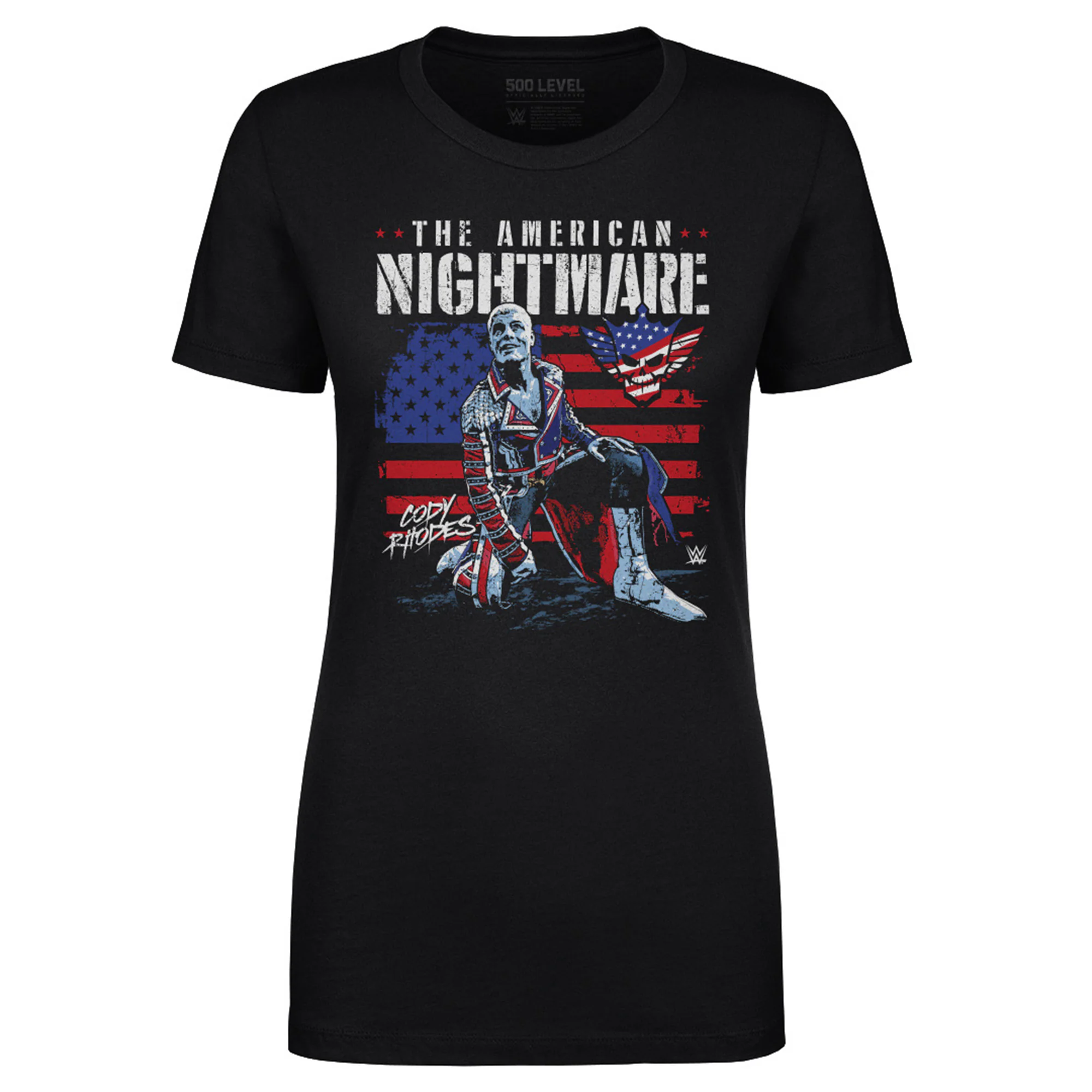 T-shirt Rockinstone Wwe Fans Black Cody Rhodes American Flag T-shirt Unisex Adults-xxl