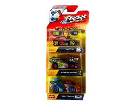 Set 3 T Racers Mix´n Race Con Glitcher, Monster Machine Y Blue Dragon Magic Boxmagicboxp24