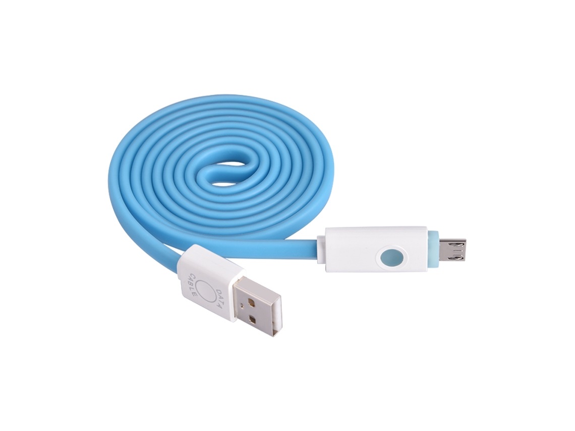 Cabos de Dados Micro Usb com Iluminação EOOCOO (azul, carregamento com iluminação)