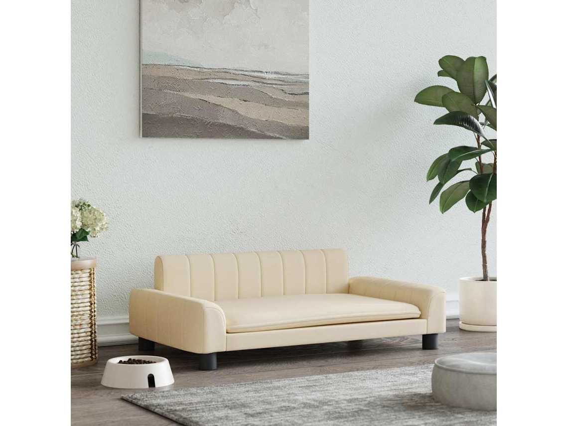 Vidaxl Cama 90x53x30 Cm Tecido Cor Creme