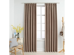 Vidaxl Cortinas Blackout C/ganchos 2pcs 140x225cm Cinzento-acastanhado