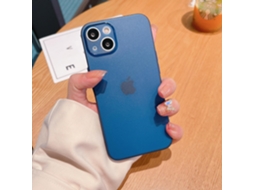 Capa Para Iphone 17 Transparente Azul Fosca Ultrafina Com Botões Eletrorevestidos E Proteção Suave Contra Quedas.