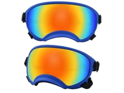 Óculos Para Cachorro Anti-uv, Forte Resistência A Impactos, Ajustável, Elástico, Filhote, Grande, Óculos Para Cachorro, Respirável, Azul E Colorido