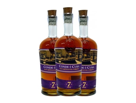 Rum CONDE DE CUBA Artesanal 7 Anos (0.7 L - 3 Unidades)