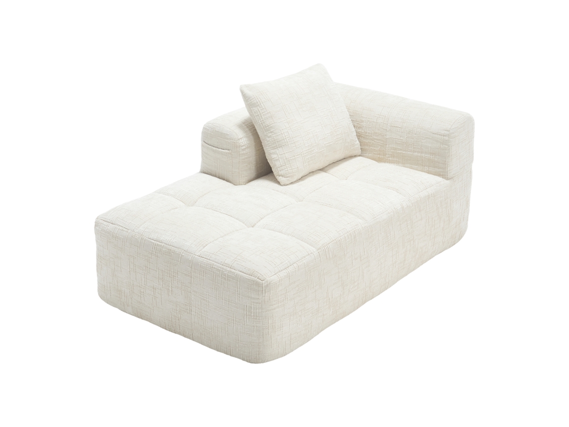Sofá em L ''cloud Couch'' 262cm com chaise longue, assento XXL, em Chenille Verde COMPRE AGORA