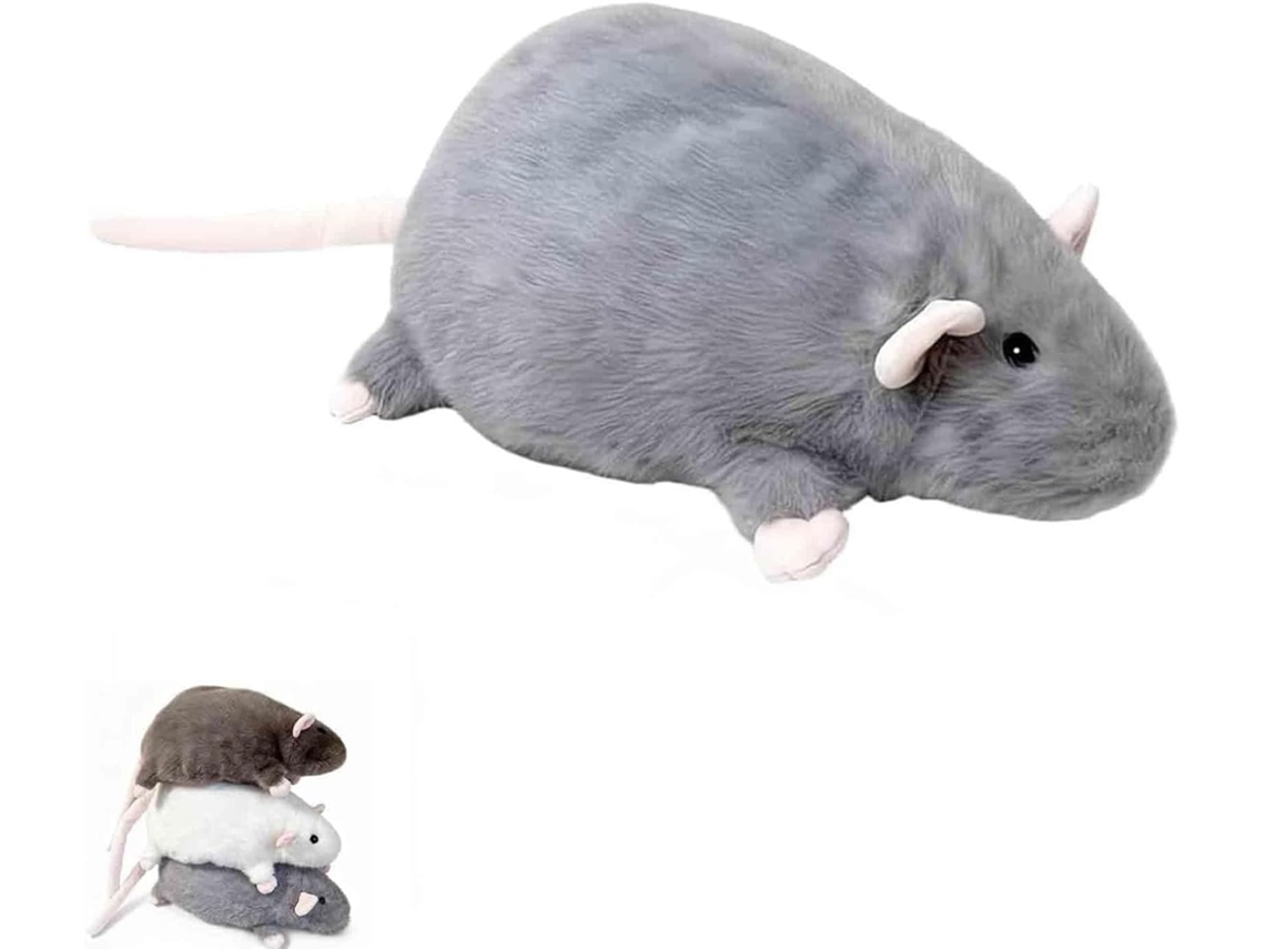 Rato De Pelúcia Gordinho, Realista E Fofo, Almofada Macia Rechonchuda