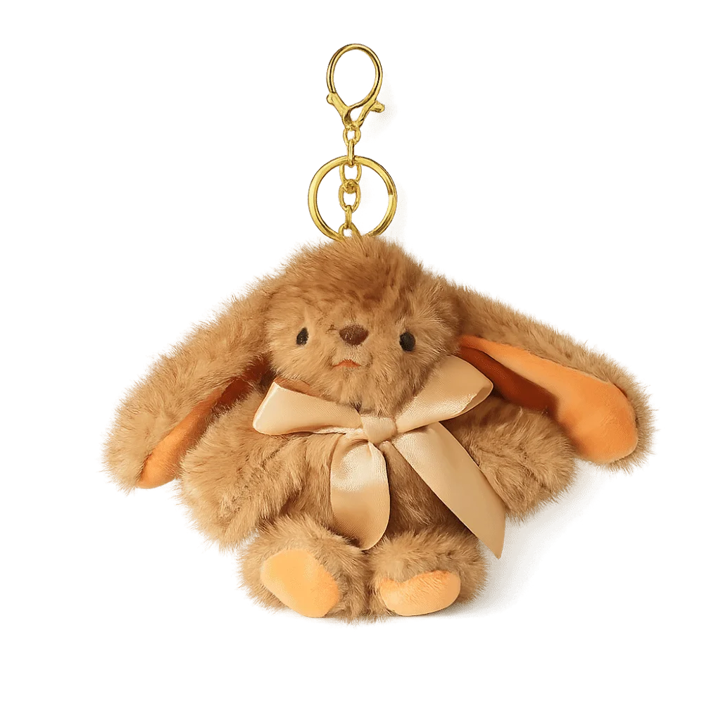 Chaveiro de Pelúcia Fofo de Coelho de Desenho Animado, Decoração para a Páscoa MDUG (café Claro)