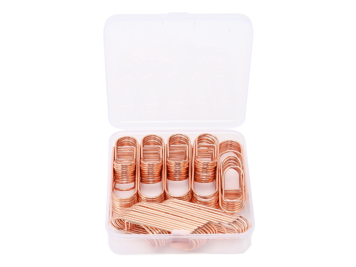 66 Clips de Metal para Canetas Antideslizantes e Antirrobo, Clips Portacanetas para Cadernos, Escritório e Escola, Cor Rosa Dourado