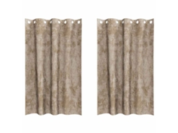Conjunto 2 Cortinas De Veludo Vidaxl Bege Veludo (175 X 140 Cm)