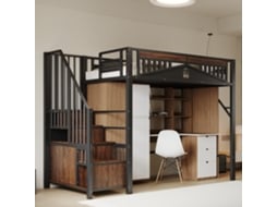 Cama alta de metal 90