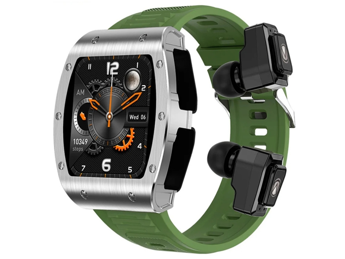Smartwatch Tws 2 Em 1 Bluetooth Chamando Monitoramento de Oxigênio Sem Sangue Multiesportivos Modos de Saúde Verde Bestvite