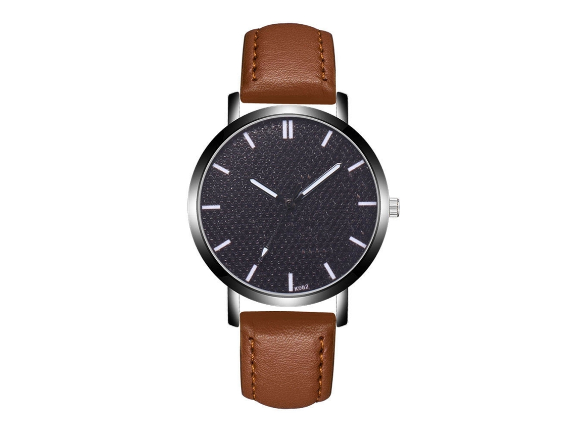Relógio masculino casual Zhoulianfa, movimento de quartzo, pulseira de couro marrom claro.