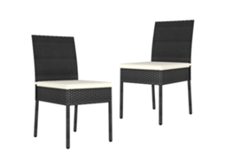 Cadeiras De Jantar Para Jardim 2 Pcs Vime Pe Preto Dkd Home Decor