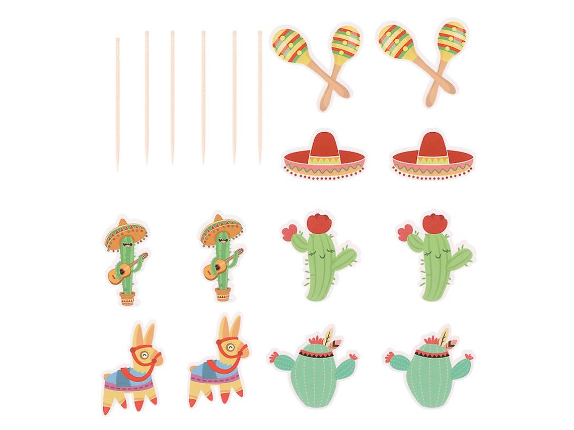 30 Unidades De Decoração De Bolo De Carnaval