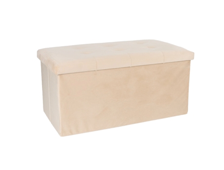 Banco MY DEKOR Veludo (Bege - Veludo e MDF - 76x38x38 cm)