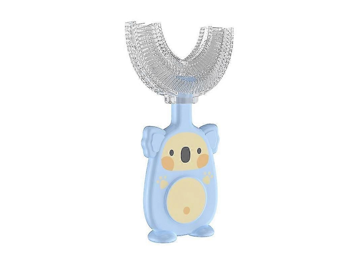 Escova de Dentes Infantil em Formato U, Manual para Bebês e Crianças Pequenas com Cerdas Silicon E, L GOKOCO