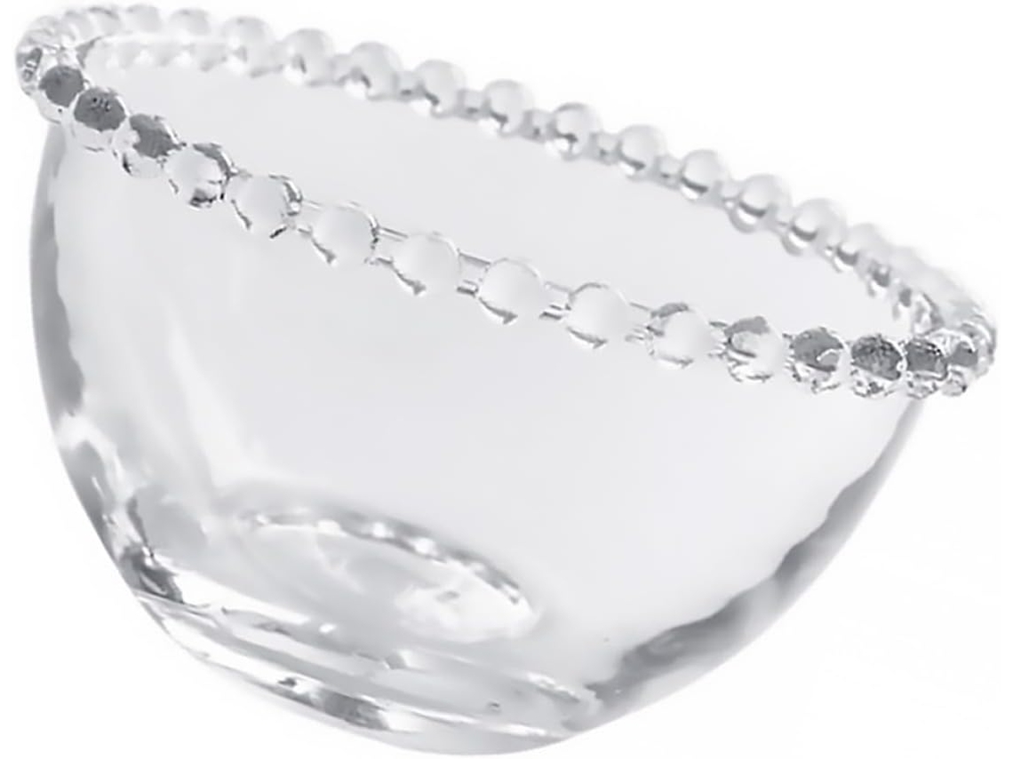Tigela De Vidro Transparente Com Borda Frisada, Versátil Para Servir Frutas E Saladas