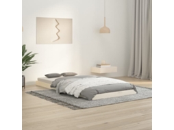 Estrutura De Cama De Solteiro 90x190 Cm Pinho Maciço Branco