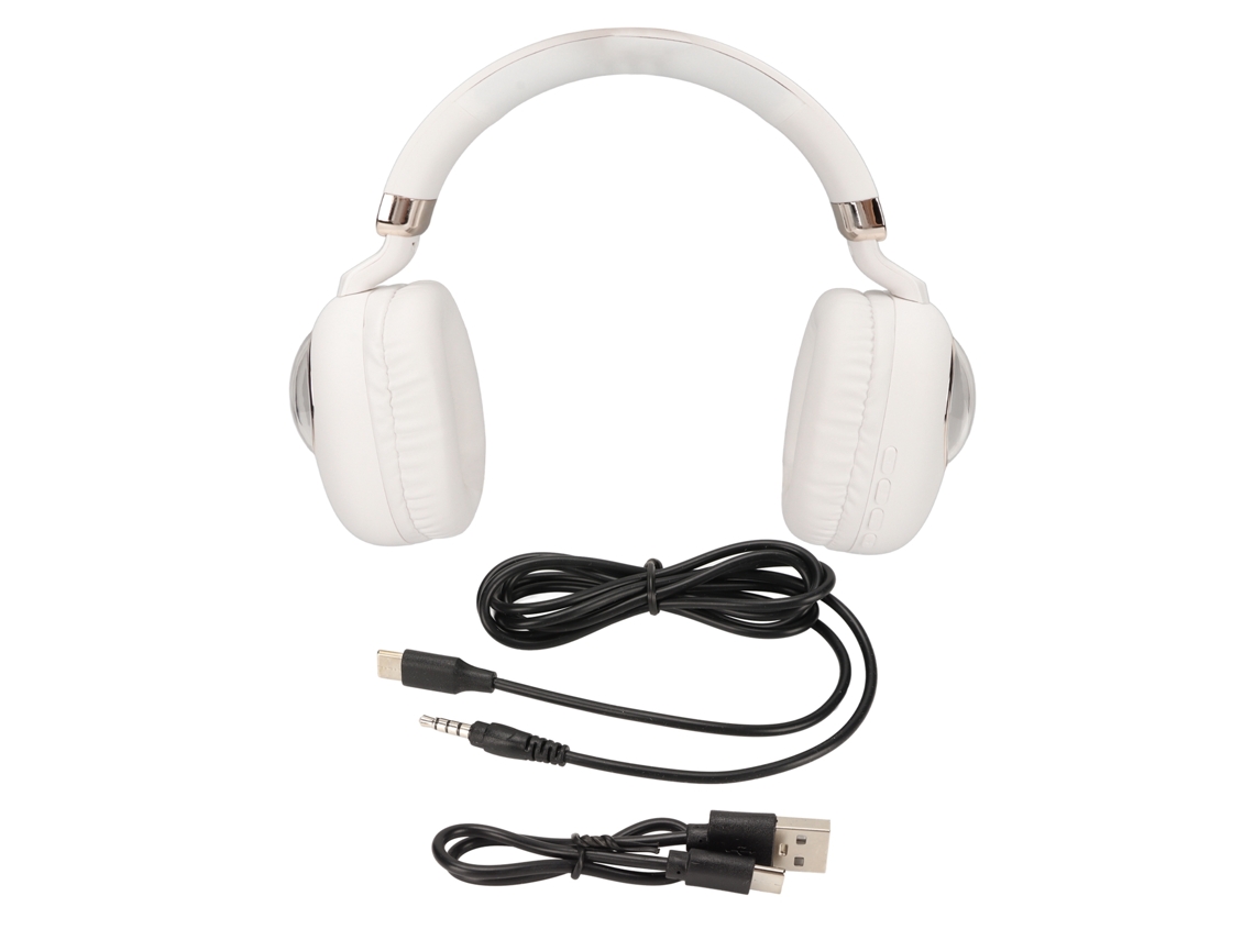 Fone gamer Bluetooth 5.1 com luz LED Branco S/MARCA