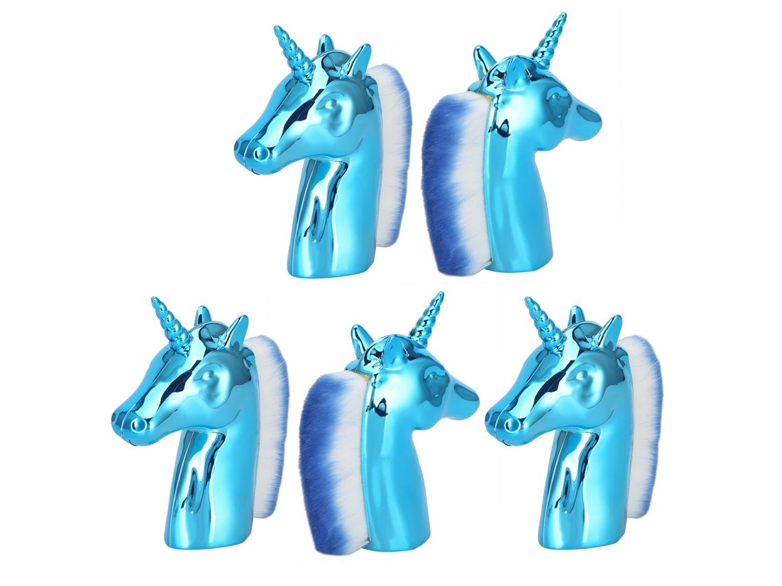 5pcs Pincel De Remoção De Poeira Para Unhas Moda Portátil Ferramenta De Manicure (azul Branco)