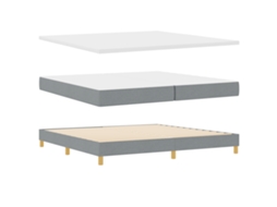 Conjunto 1 Cama Box Vidaxl Cinzento-claro Tecido (200 X 200 Cm)
