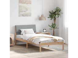 Vidaxl Estrutura Da Cama Marrom E Cinza Claro 100 X 200 Cm