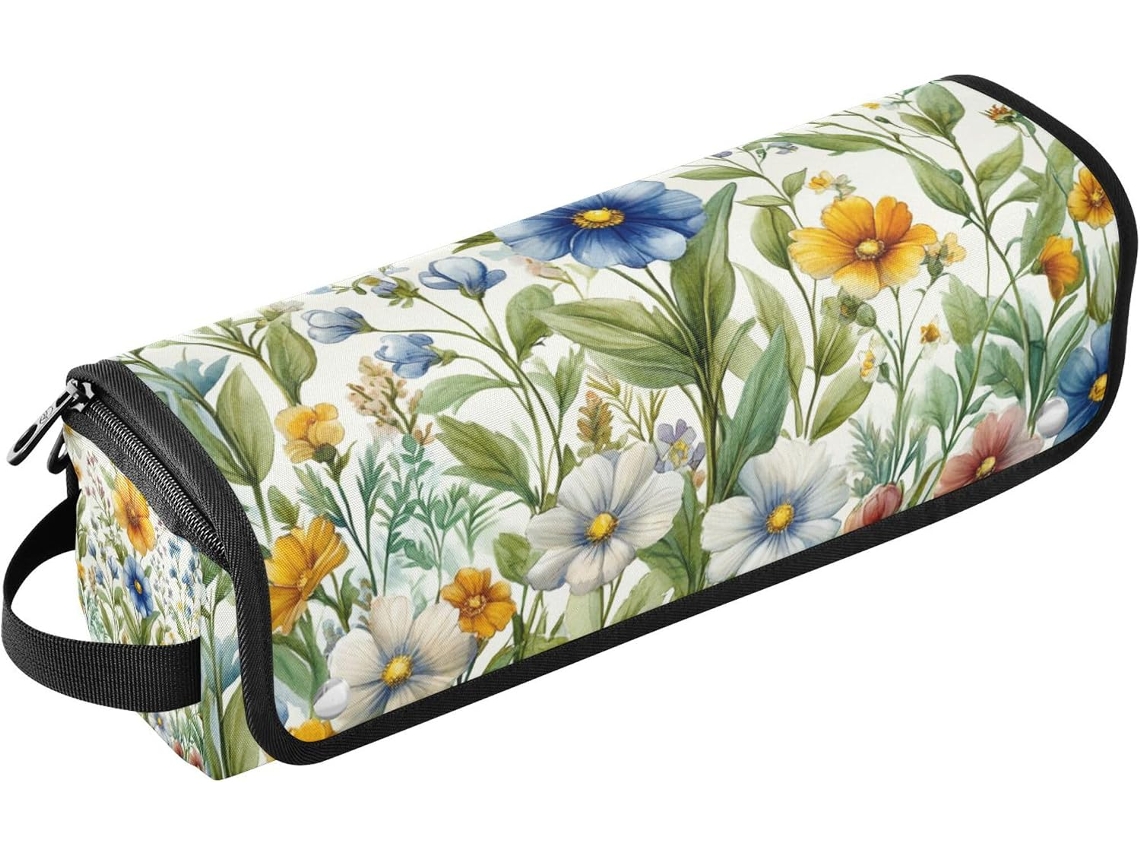 Bolsa de viagem para ferramentas de cabelo com tapete removível resistente ao calor, organizador para chapinhas.