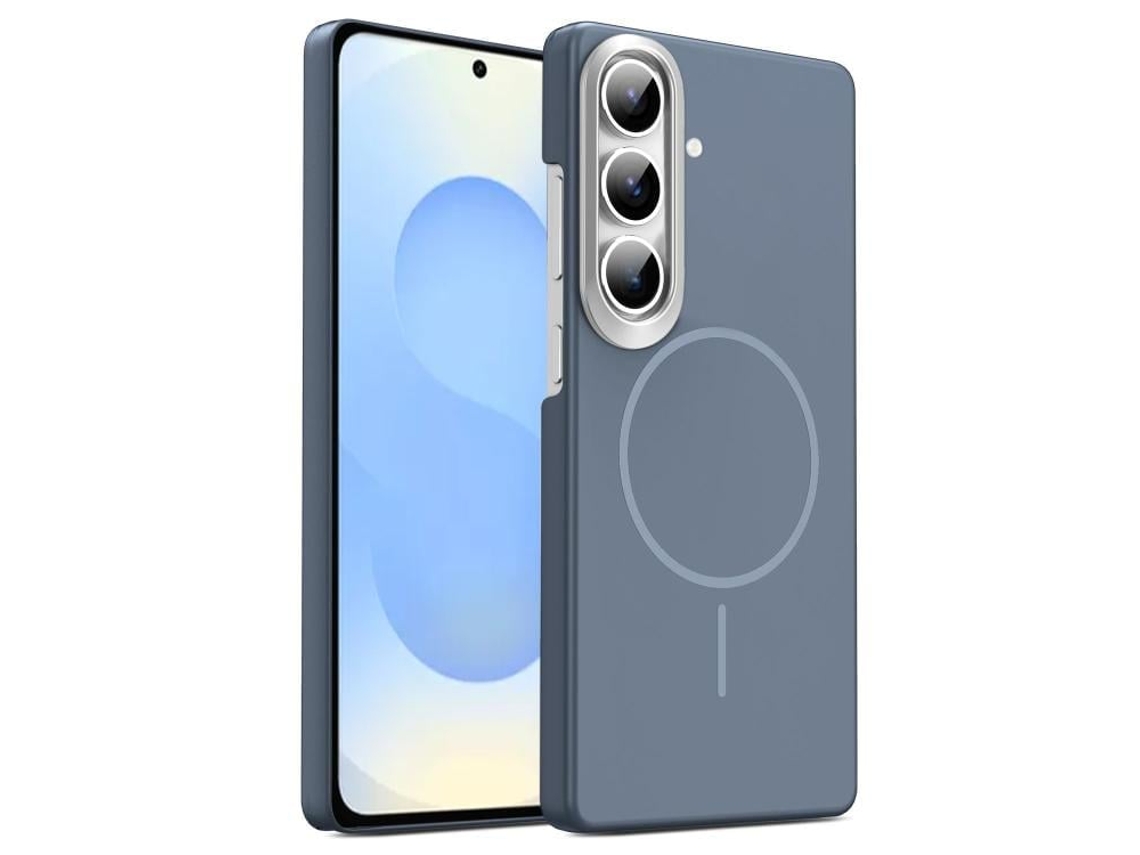 Capa Para Samsung Galaxy S26 Plus 5g Fina Circular Magsafe À Prova De Choque Dourada Em Policarbonato Cinza Carbono