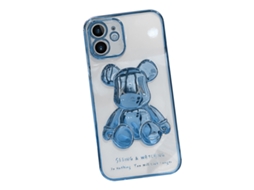 Capa para Telefone EOOCOO com urso violento 3D, eletroplatado transparente