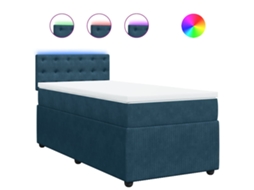 Box Spring Bed, Box Spring Beds Vidaxl Azul Veludo (80 X 200 Cm)